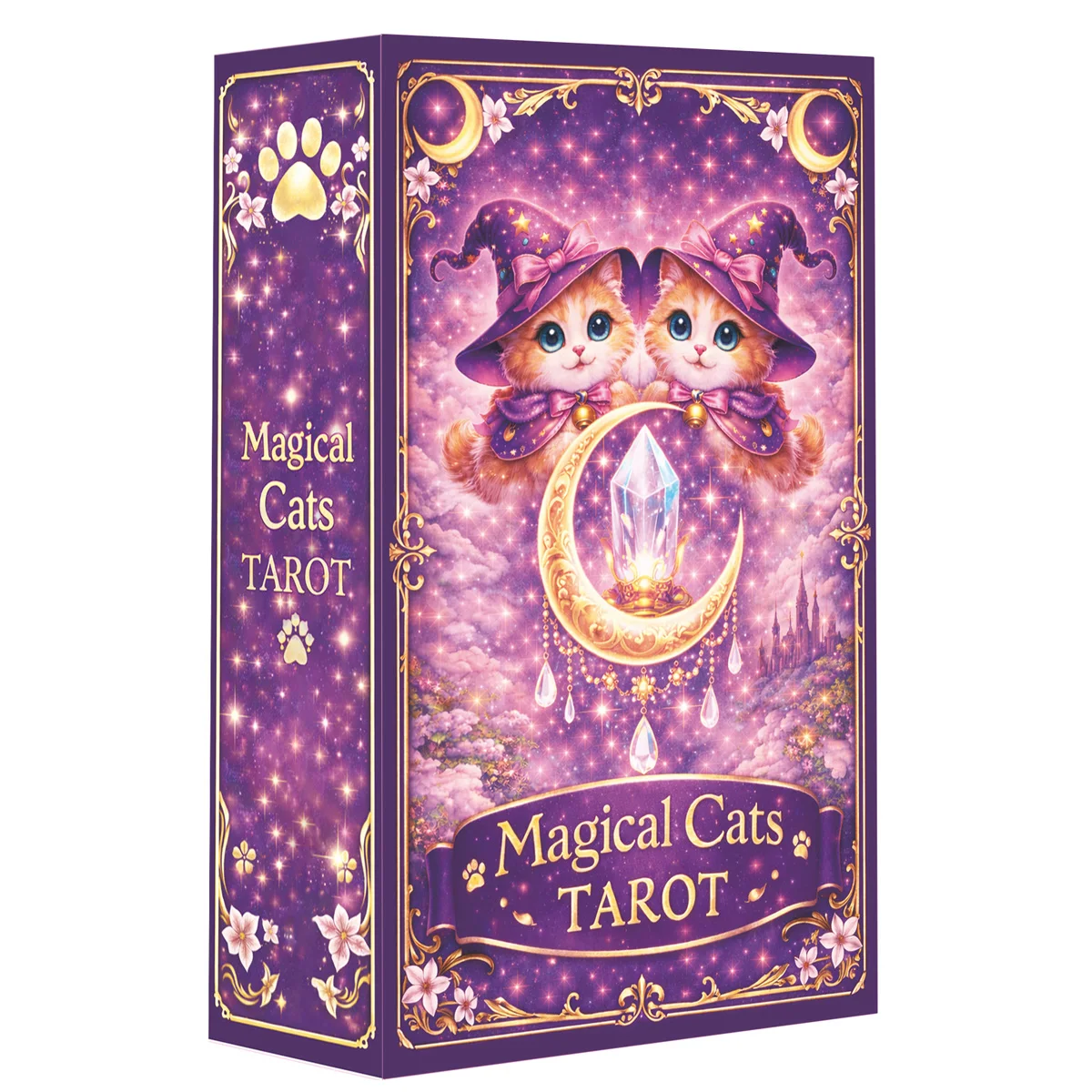 Magic Cat Tarot, 78 cartas, 13x8 cm, ideal para iniciantes, manual em papel, expressão de emoções, detalhes mágicos subtiles, jogos de cartas