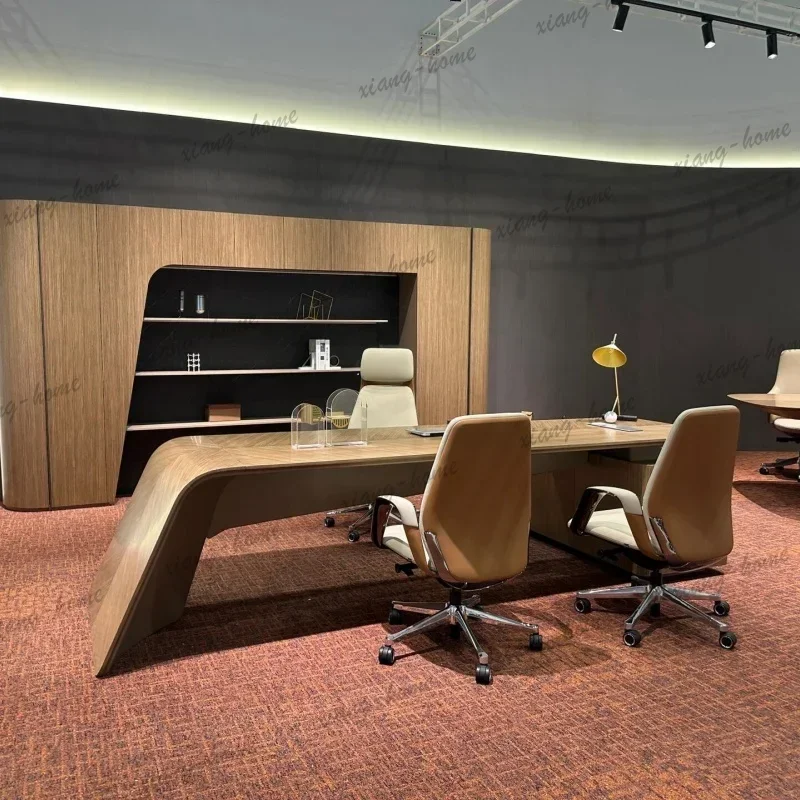 FG Brown Wood Executive Office Desk Designer Strong Luxury Modern Executive Office Desk Cheap Drawers Scrivania Mesa Office