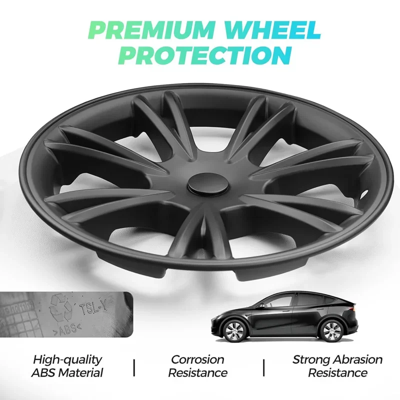 4PCS Hub Cap Performance Replacement for Tesla Model Y Wheel Cap 19-Inch Automobile Hubcap Full Rim Cover Accessories 2018-2024