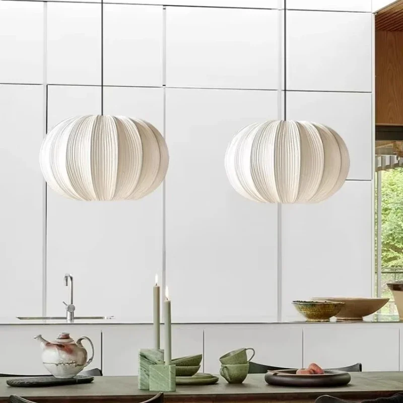 2025 Nordic Wabi Sabi Fabric E27 Led Pendant Lights Hanging Chandelier Lighting Dining Room Decor Led Luminarias Indoor Light L
