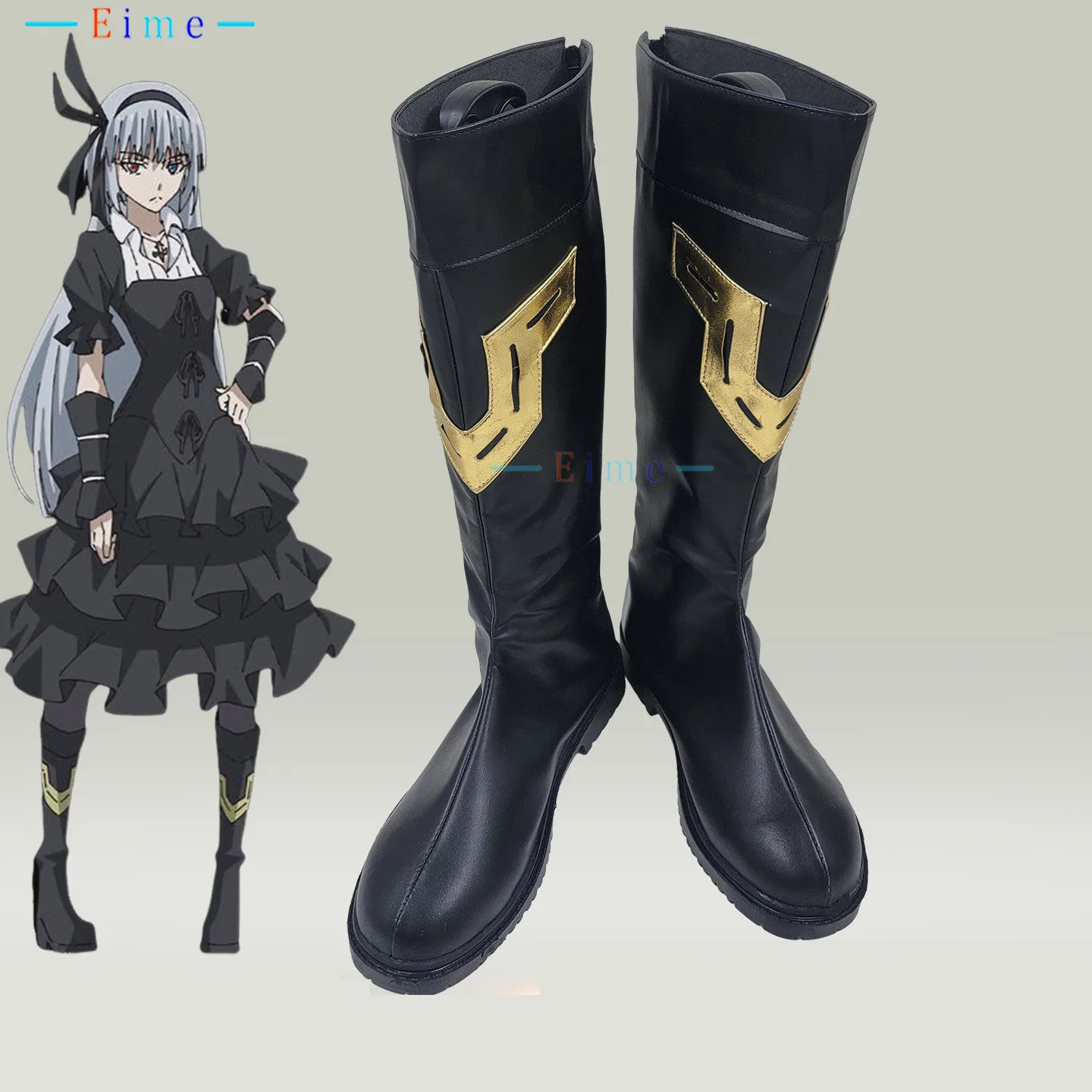 Queen of The Night‌ Ruminas Valentine Cosplay Shoes Anime cosplay Black Boots Halloween Party PU Shoes Big Size Custom Made