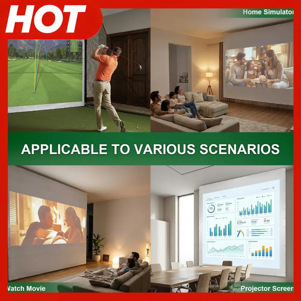 

Проекционный экран для гольф-симулятора с банджи-шнурами для тренировок в помещении/на улице