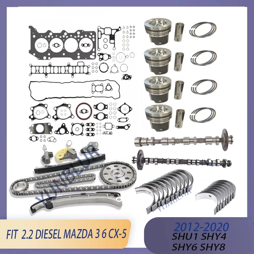

STD Full Gasket Piston Bearing Camshaft Set Timing Chain Kit Fit 2.2 L SHU1 SHY4 SHY6 SHY8 Diesel For Mazda 3 Mazda 6 Mazda CX-5
