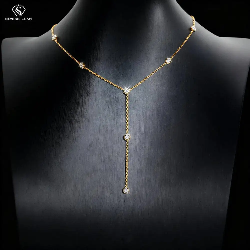 

SG 3MM Bubble Classic Moissanite Pendant For Women 18K Plated Female Necklace Pure S925 Silver Jewelry Wholesale