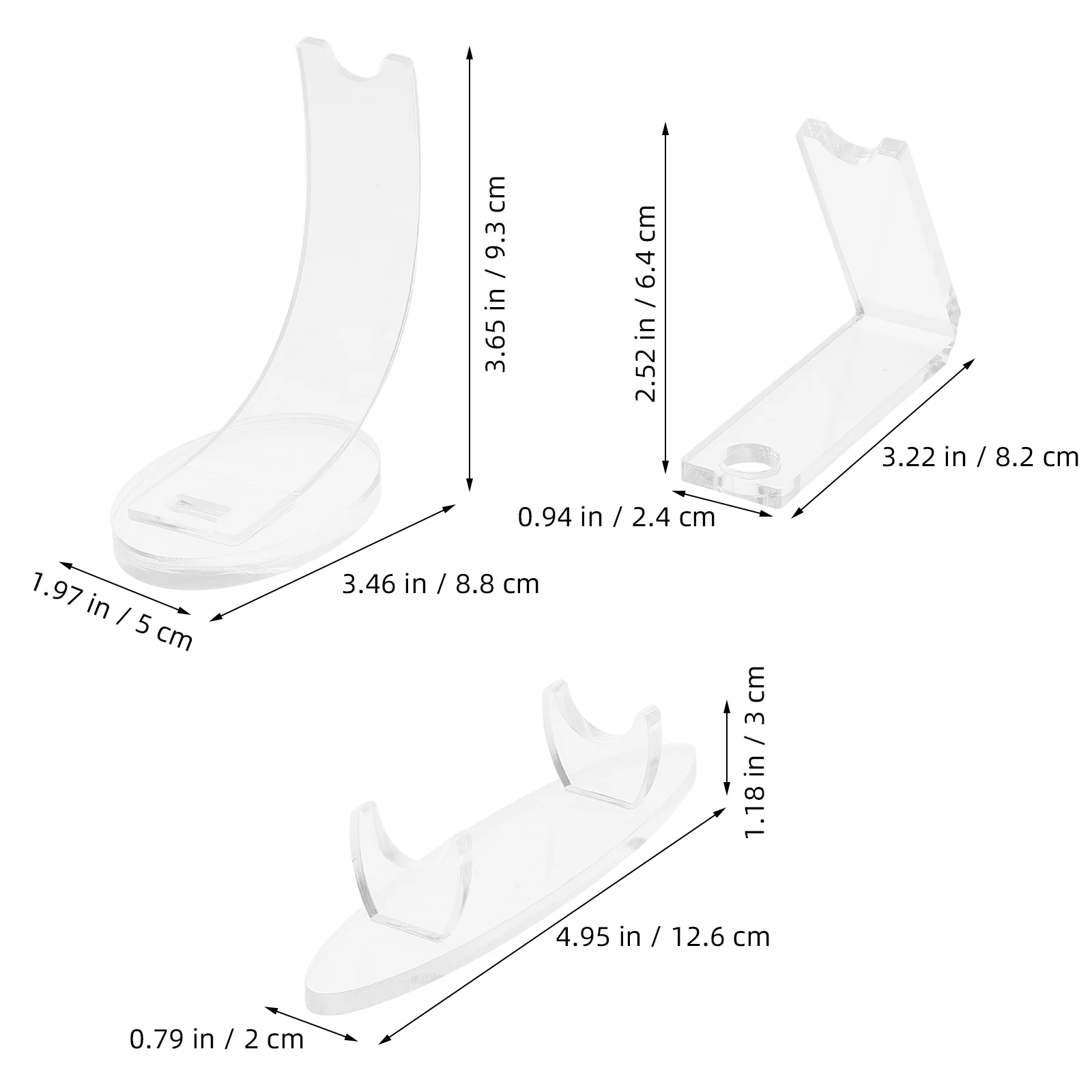 3Pcs Transparent Stift Display Stand Acryl Make-Up Pinsel Halter Multifunktionale Desktop-Organizer für Schule Büro Shop Bleistift