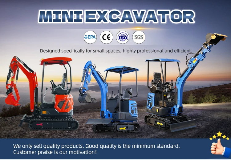 Mikrobagger 1,2 Tonnen Hydraulischer Minibagger Raupenbagger Kompaktmaschine CE EPA Euro 5 Kleine Baumaschine – Detail 2