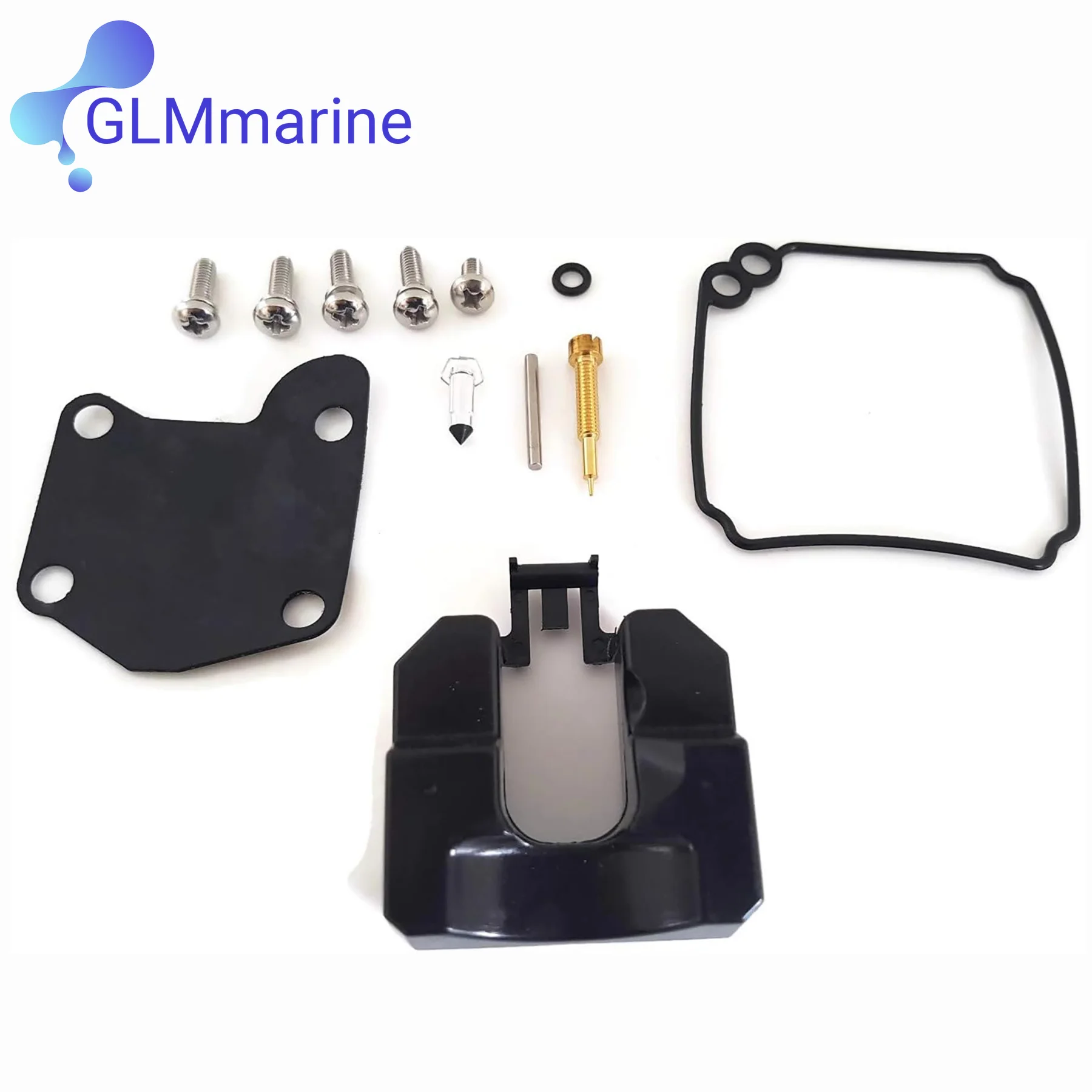 6 Pcs 63V-W0093 Carburetor Repair Kit Fits Yamaha 2-Stroke 9.9HP 15HP Outboard Engine Replaces 63V-W0093-01 47-7058 18-7058