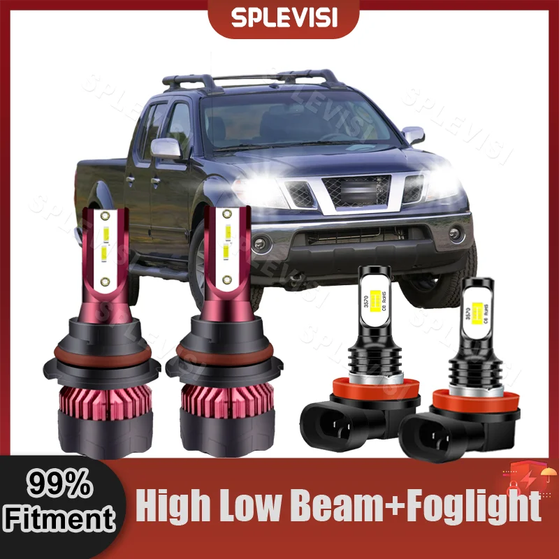 

4X LED Headlight High Low Beam+Foglamp For Nissan Frontier 2005 2006 2007 2008 2009 2010 2011 2012 2013 2014 2015 2016 2017 2018