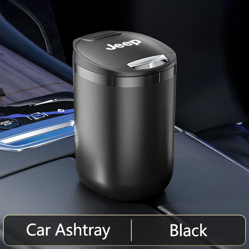 1PC New Portable LED Smoke Car Ashtray Cigarette Ash Holds Cup For Jeep Renegade Wrangler JL JK Gladiator Grand Cherokee Compass