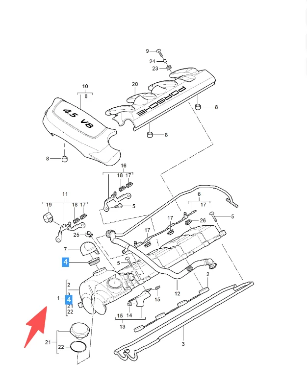 94810593400 Variable Valve Timing Unit Seal URO Parts For 9PA Porsche Cayenne 2003-2006