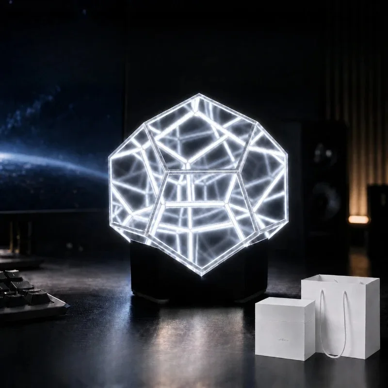 Folding lamp desktop ornament atmosphere creative high-end feeling bedroom e-sports room decoration boy friend gift