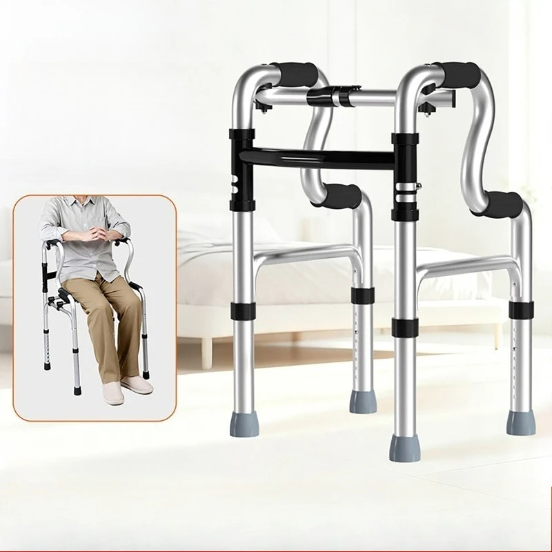 Elderly Walking Aid Armrest Can Sit The Elderly Anti-drop Rehabilitation Walking Aid Four-legged Crutches