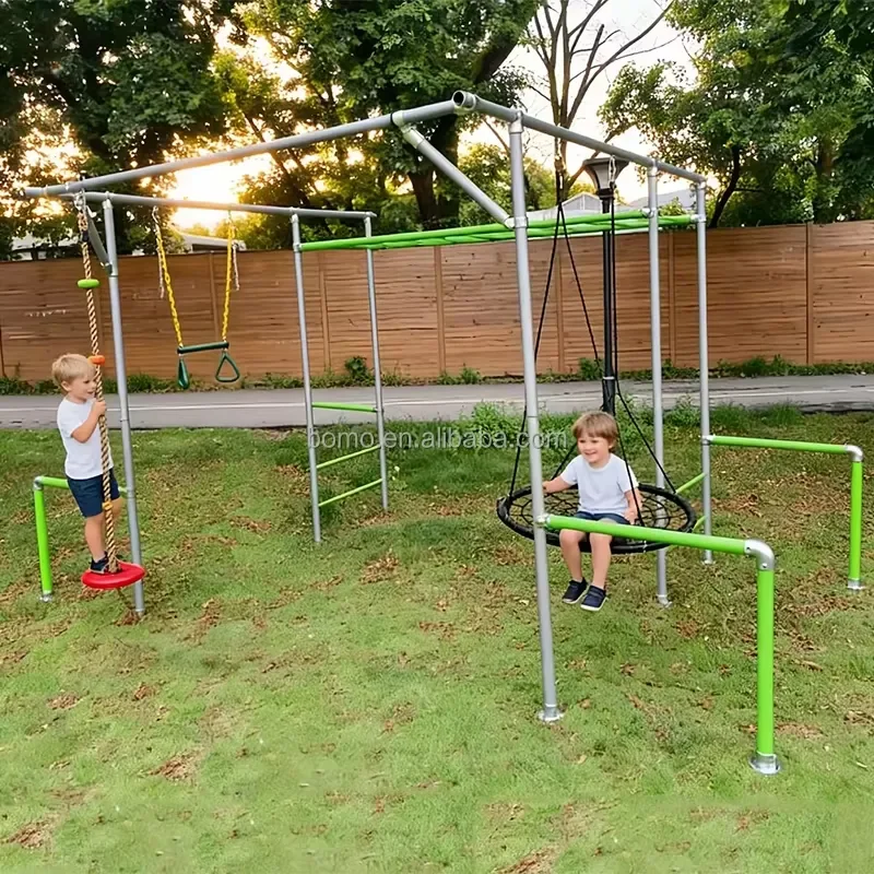 Zoshine Hot Sale Customizable Size Durable Steel Monkey Bars Fitness Equipment Garden Trampoline for Kids and Adults