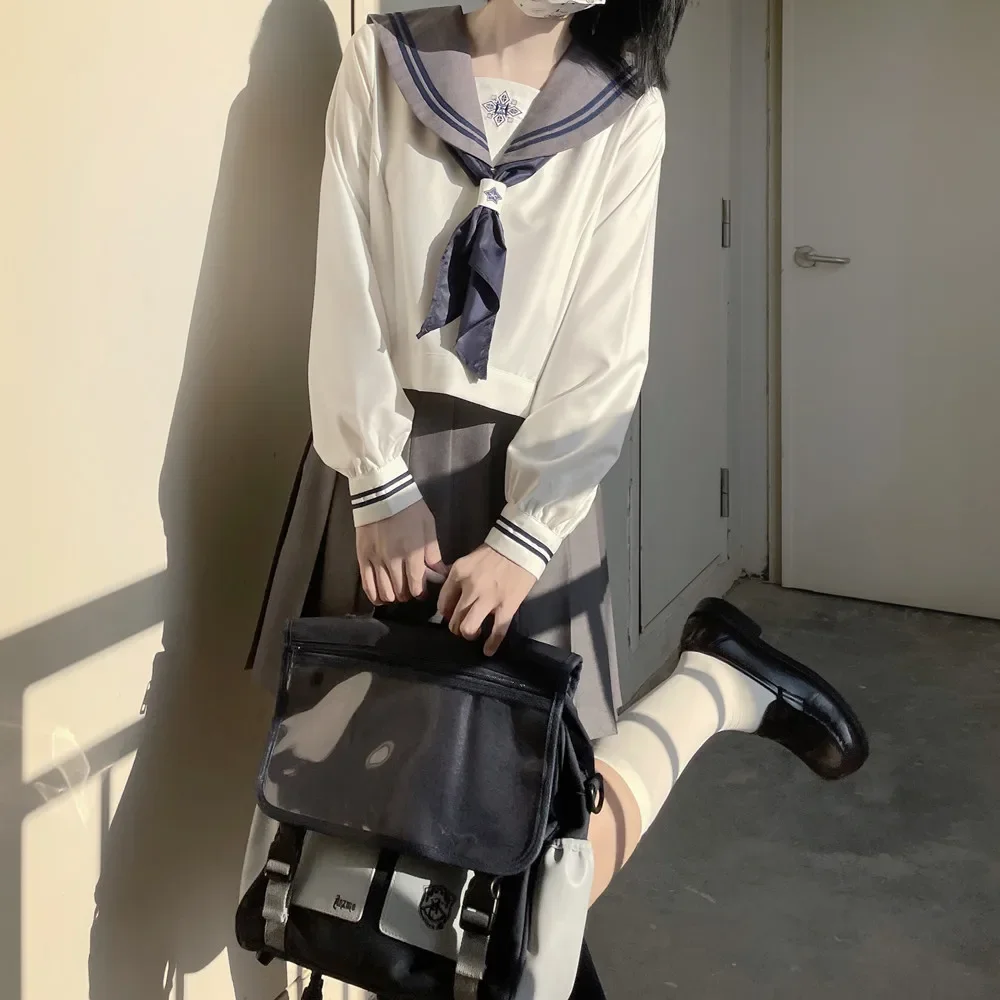 Costume de marin japonais et coréen, haut à manches courtes, uniforme Jk, Style collégial, Cosplay, écolière jeune et mignonne