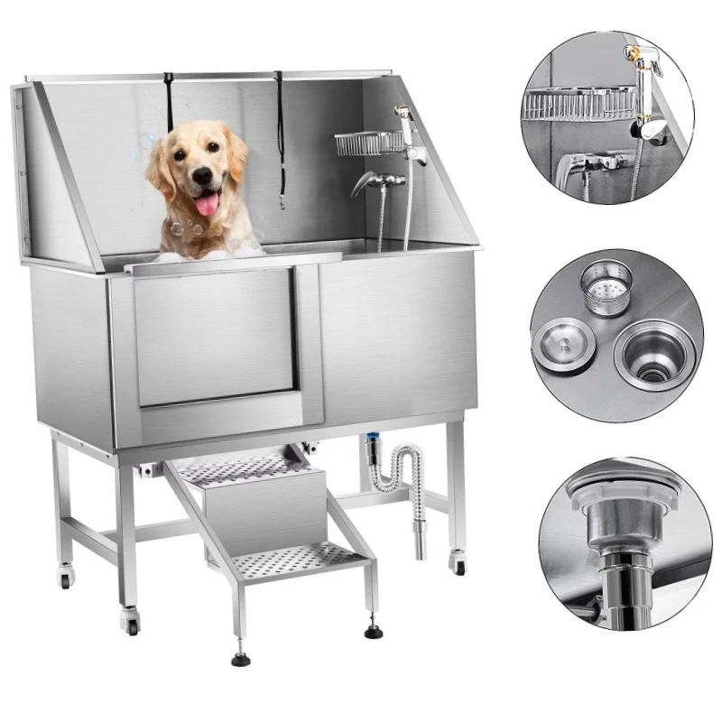 

304 Stainless Steel Dog Bath Tubs Big Luxury Indoor Pet Bath Tubs Pet Grooming Tub