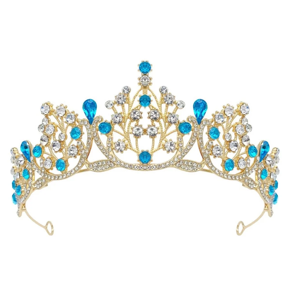 Rhinestone Headband Crystal-Embellished Baroque Bride Tiaras Crystal Tiara Crown Elegant Wedding Dress Hair Accessories For Prom