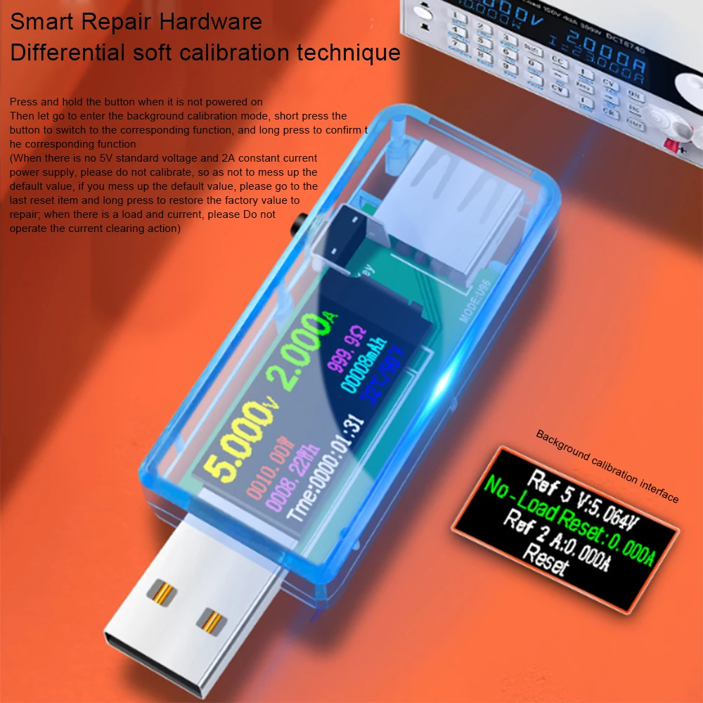 

U96 USB Tester Current Voltage Indicator Charge DC Digital Multimeter Voltmeter Wattmeter Electric Ammeter Multi-function Power