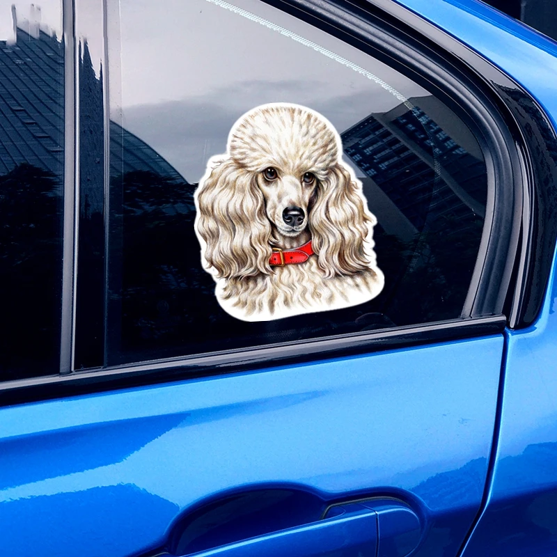 Z91# 13CM/17CM PVC Decal Poodle Dog Car Sticker Waterproof For Bumper Rear Window Laptop Refrigerator Toilet