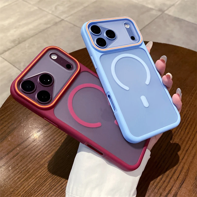 Luxuriöse Farbige Matte Transparente Magnetische Hülle für iPhone 18 17 16 …