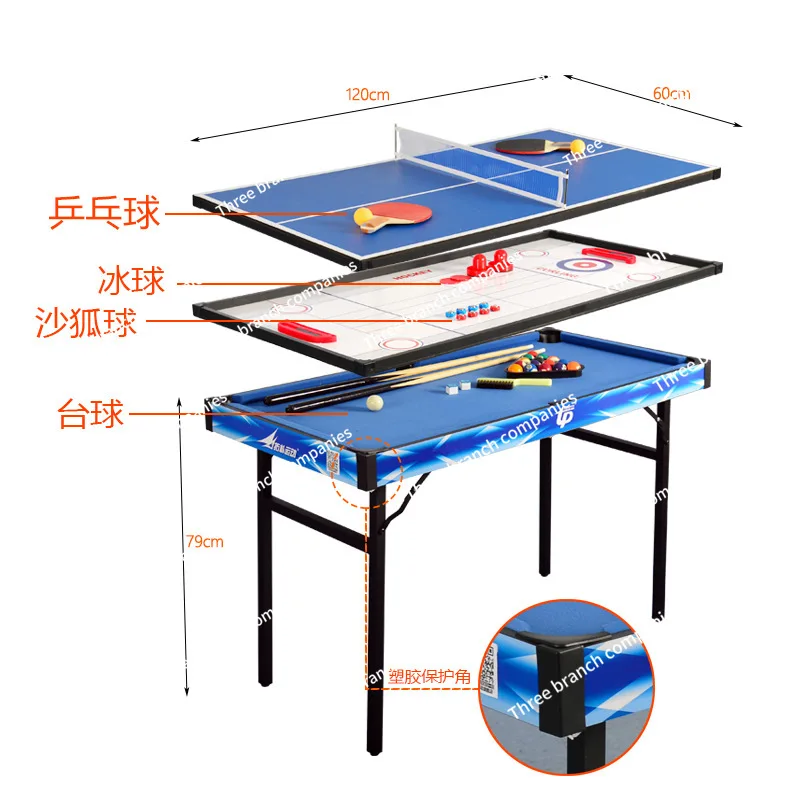 

4 in 1 Folding Multipurpose Pool Table, Children's Household, Billiards, Table Tennis Ice Hockey shuffleboard