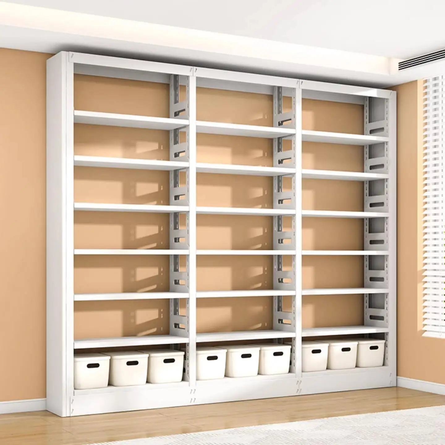 home-library-steel-bookshelf-multi-layer-floor-standing-metal-iron-art-children's-picture-book-stand-bookcase-storage