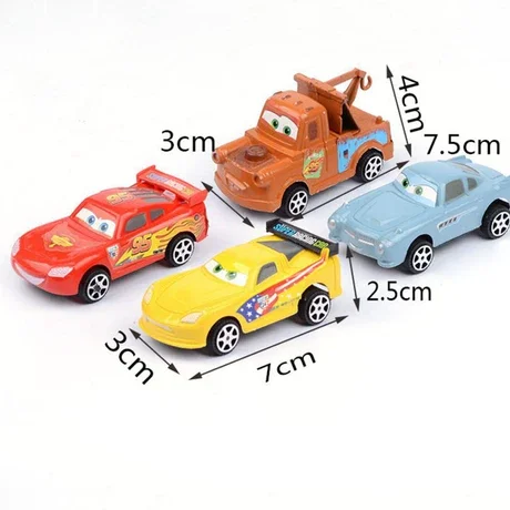 4pcs Disney Pixar Cars Lightning McQueen Car Model Toy Mini Simulation Race Car Vehicle Collectible Toy Gift for Kids Boys