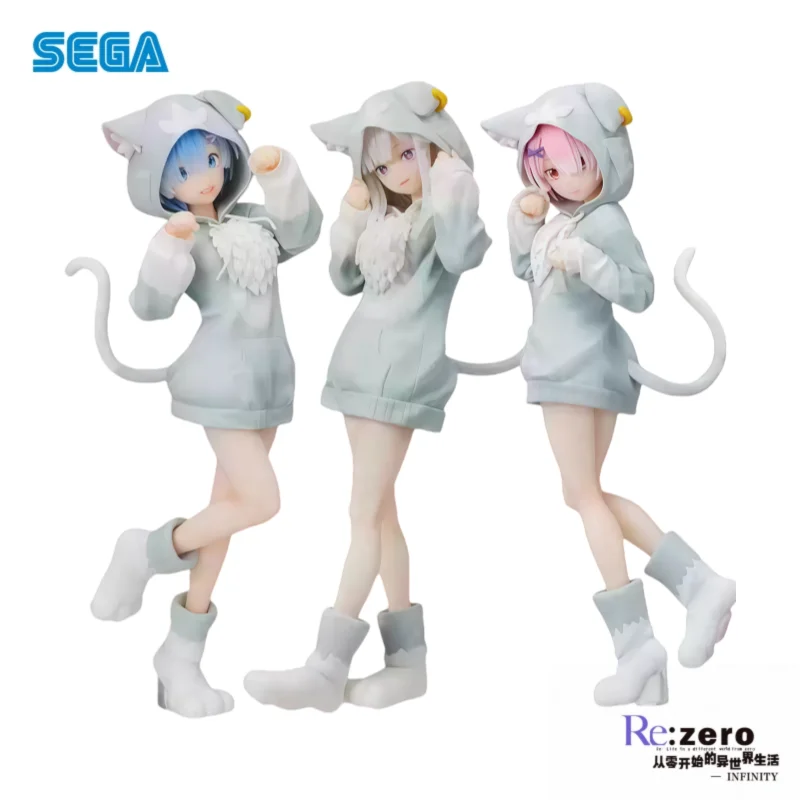 En Stock Sega Original Re Zero-arranque la vida en otro mundo Rem Emilia Ram figura de acción modelo muñeca nuevos juguetes en caja