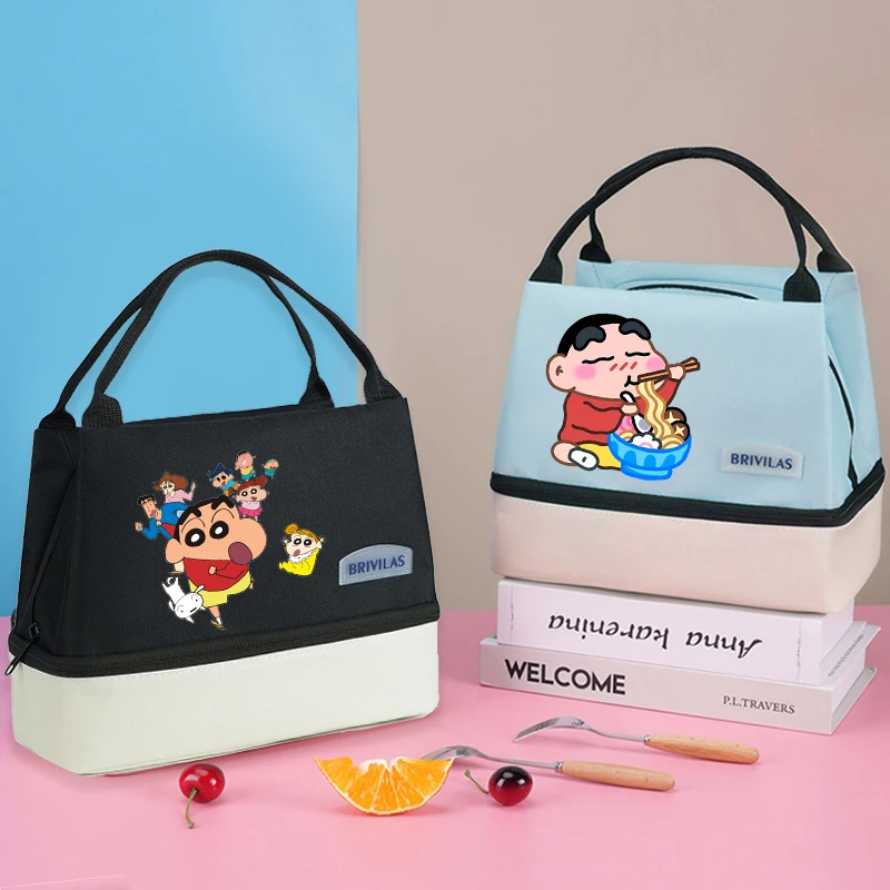 Crayon Shin-chan Lunch Bag für Männer und Frauen, Isolierung, Bento-Pack, Anime-Cartoon, Thermo-Lebensmitteltaschen, Studenten-Bento-Handtasche, Mahlzeitenpaket, neu