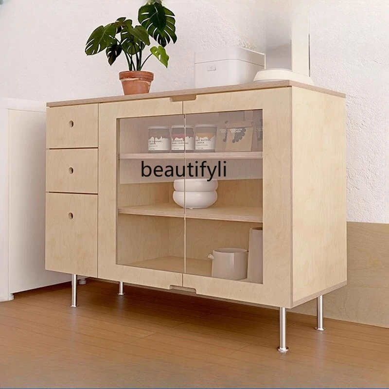 

Multifunctional Storage Glass Sideboard Modern Simple Small Villa Sideboard Low Cabinet Customizable