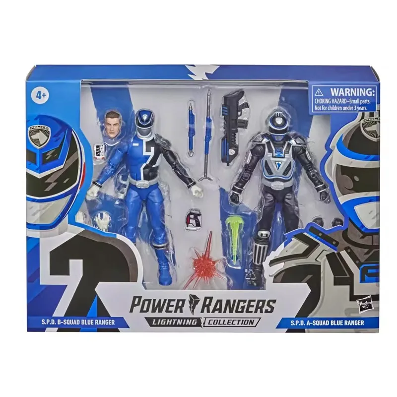 Hasbro Anime Power Rangers Blue Ranger and Black Ranger Christmas Gifts Active Joint Genuine Action Figure Model Toys