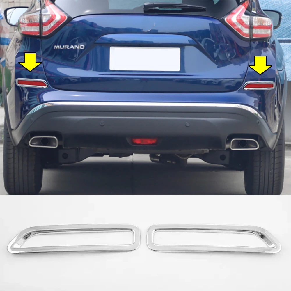 

Accessories For 2015-2024 Nissan Murano Chrome Rear Fog Light Bezel Trim Moulding Car Sticker