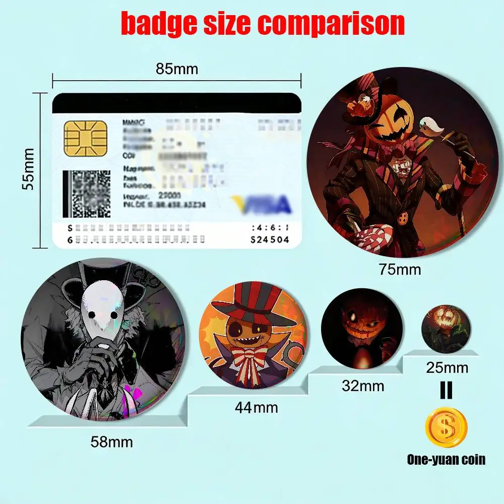 Halloween pumpkin Jack Identity V Laser reflective round badges pins bag clothing decorations collectibles gifts for friends
