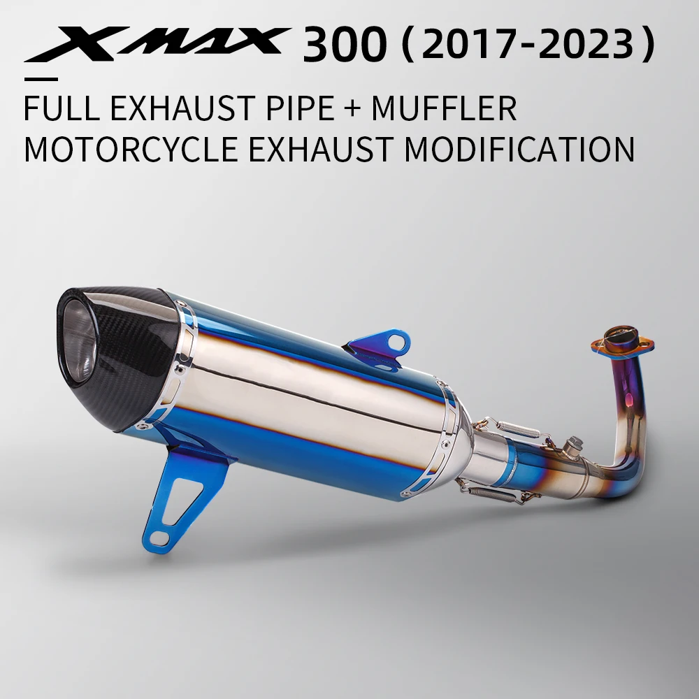 

For Xmax300 XMAX Full system Escape Slip On Carbon Fiber R77 Exhaust Pipe For XMAX300 Contains O2 2017-2023