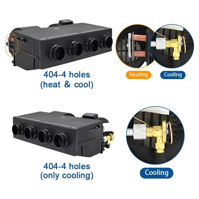 404 4 furos universal automotivo ar condicionado com controle remoto compressor elétrico 12v/24v ar condicionado e sistema de aquecimento