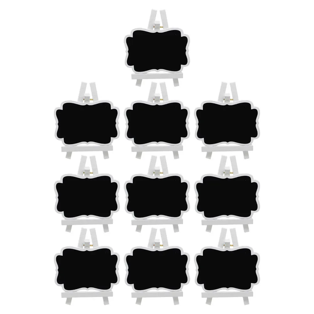 

10pcs Small Signs Wooden Chalkboard Easel Tags Countertops Restaurants Parties Reusable Sturdy Smooth Mini Food Tags