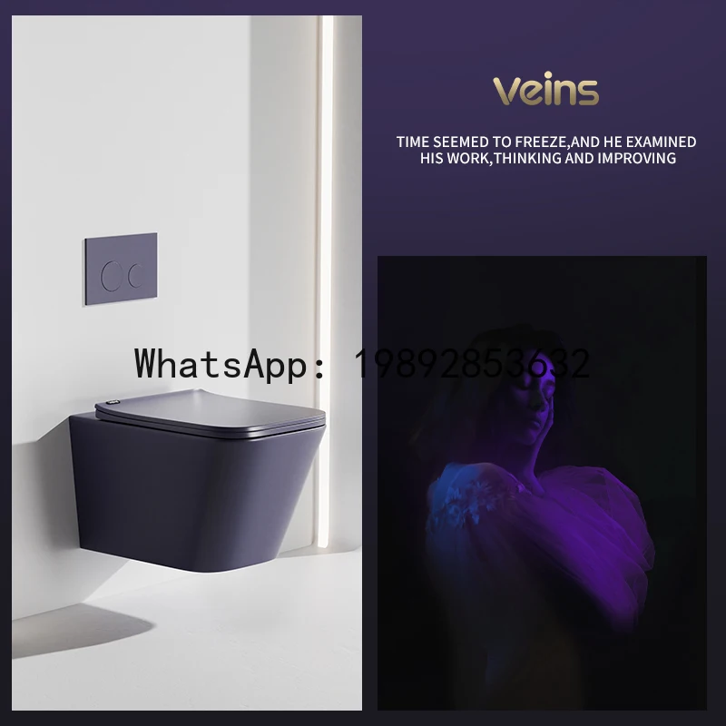 YFY Square Wall-Mounted Toilet Household In-Wall Cistern Suspended Wall-Mounted Toilet Colorful Hanging Toilet