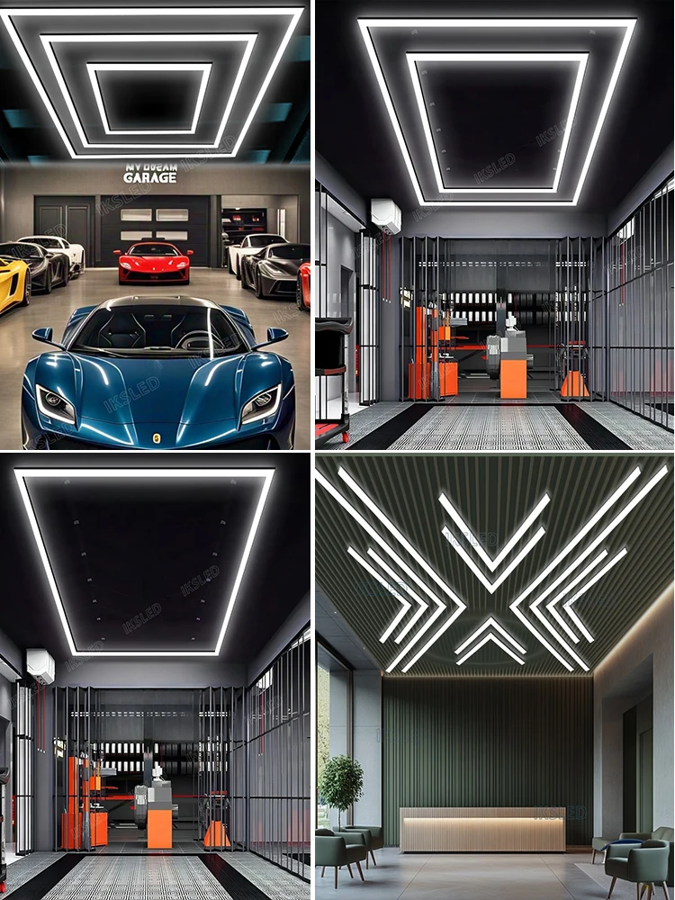 6500k Natuurlijk licht Verlichting Zeshoek Barbershop Garage LED-plafondlamp 110-220V Auto Schoonheid Detail Workshop Honingraat Buislamp - afbeelding 2