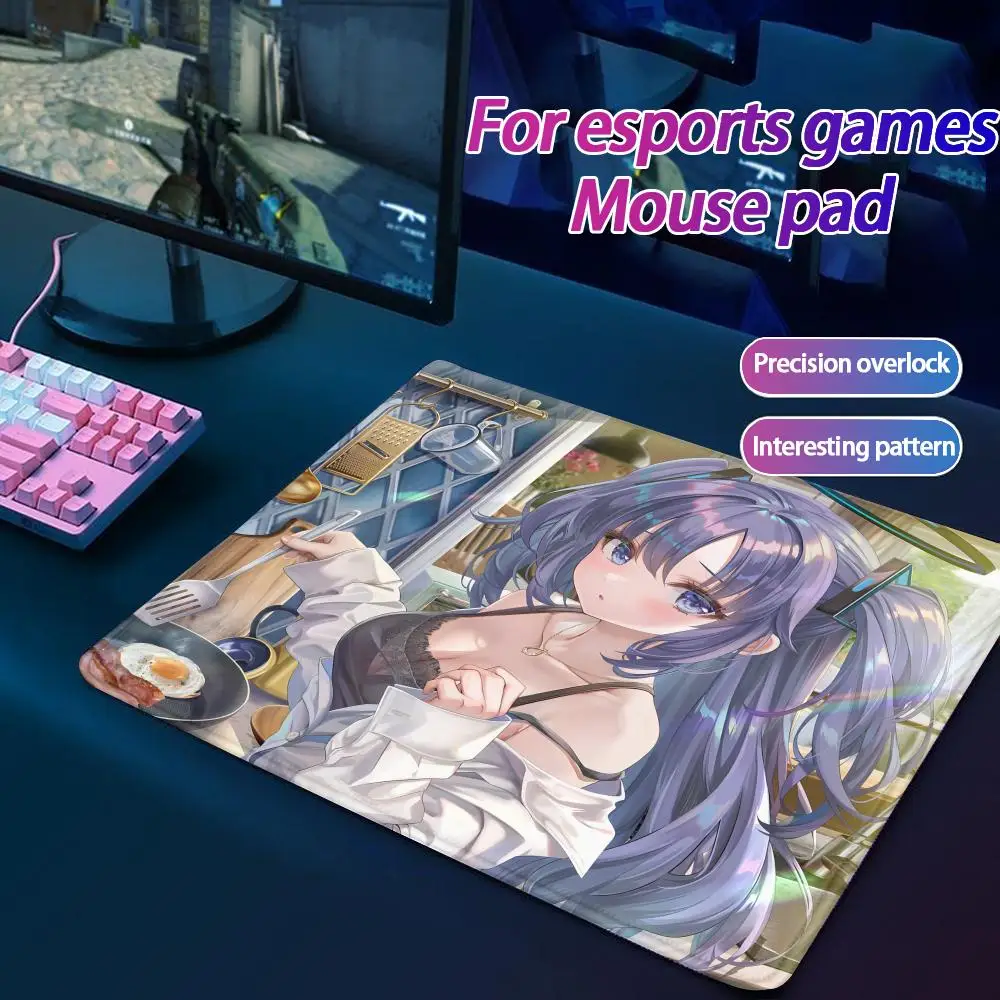 

Anime H-Hayase Yuuka Mouse Pad Small Desk Pad Desktop Computer Keyboard Wireless Mouse Boy Gift for Play games Coasters