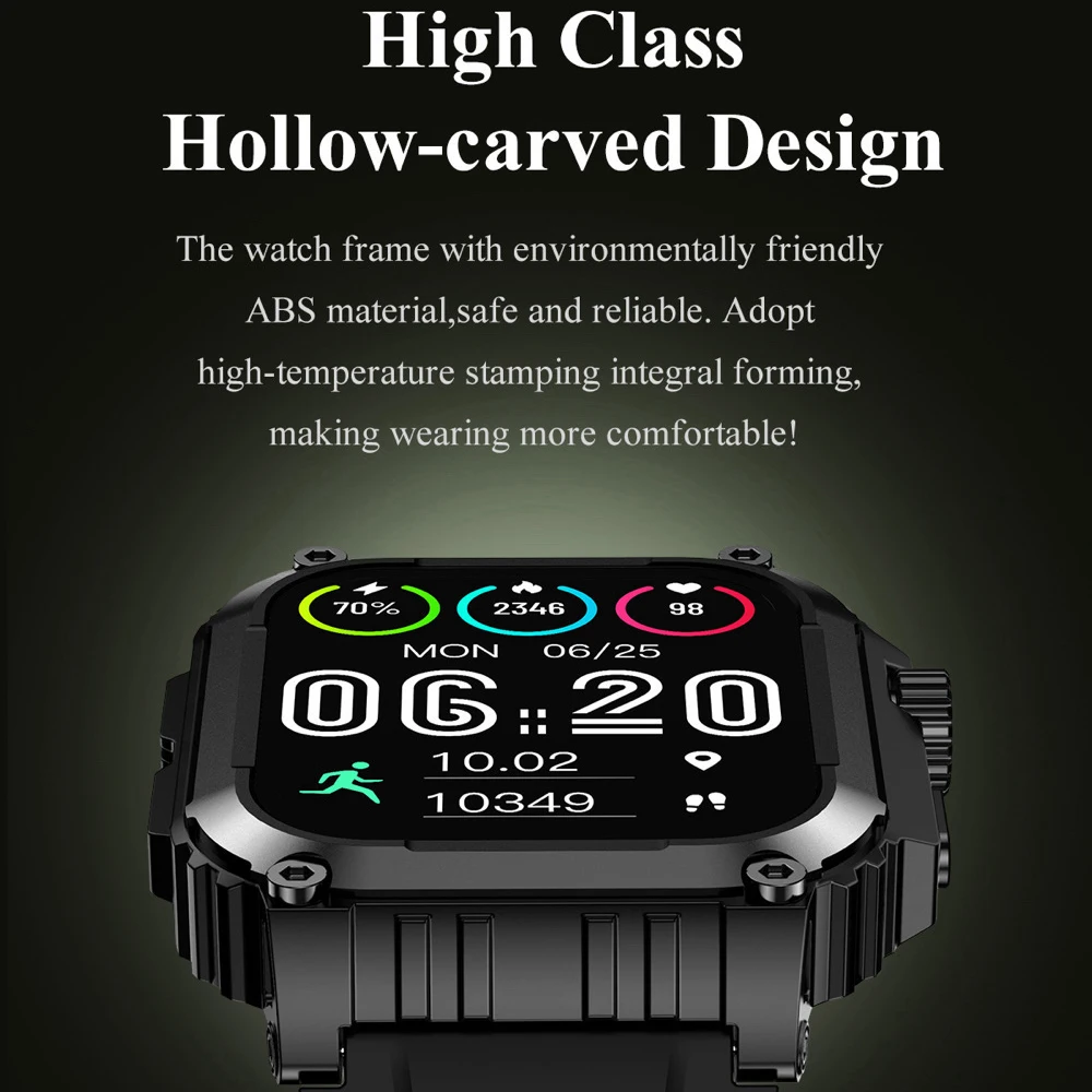 في الهواء الطلق IP68 مقاوم للماء Smartwatch الرياضة GPS الساعات الذكية الرجال النساء معدل ضربات القلب الصحة بلوتوث دعوة الساعات بطارية 410Mah