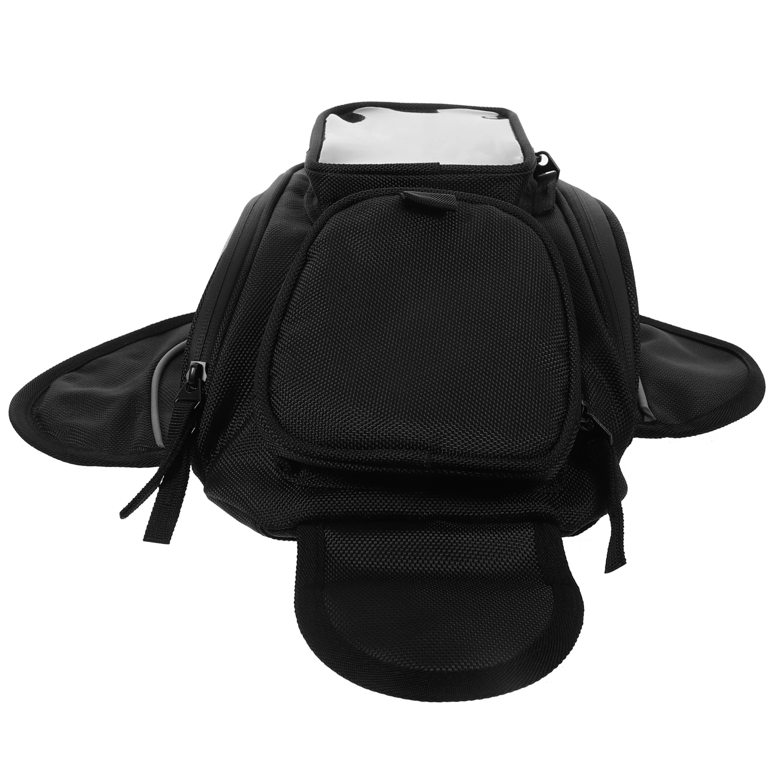 

Motorcycle Waterproof Bag Large Capacity Cloth Material Magnetic Tank Bag for Men Headphone Hole Portable Travel Black Color
