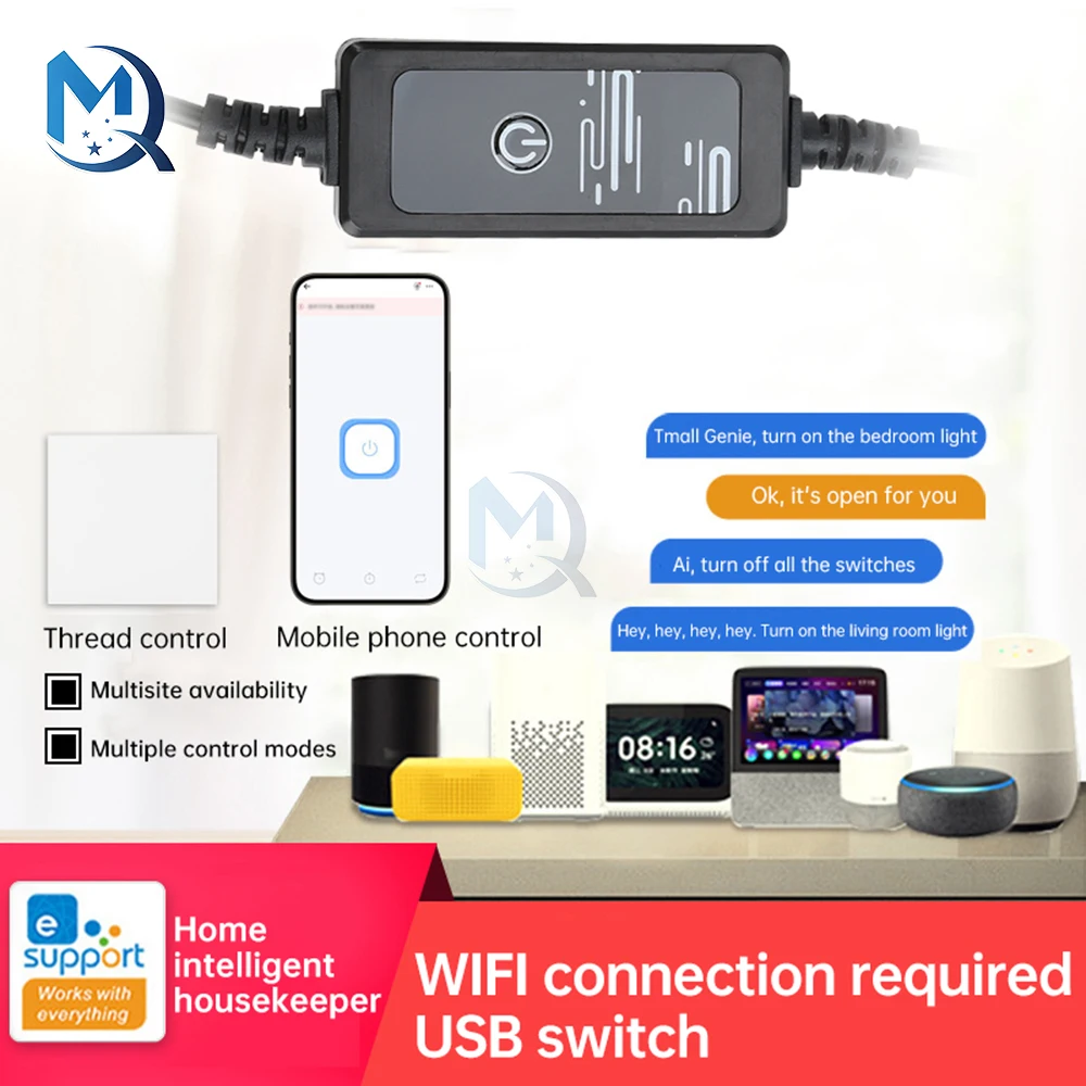 Mobile Phone Remote Intelligent Control USB Power On/Off Switch Timer Auto Power Off Switch has been connected to EWelink DC 5V