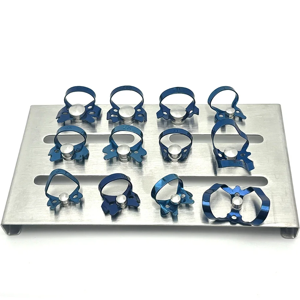 

12Pcs Dental Rubber Dam Holder Dentist Rubber Dam Clamp Clip Stainless Steel Dentist Oral Care Tool Instrument
