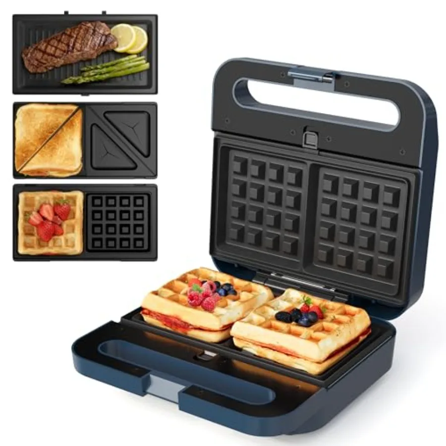 Sandwich Maker Panini Press Grill with Removable Non-stick Plates Glass Top Cool Touch Handle Easy to Clean 100