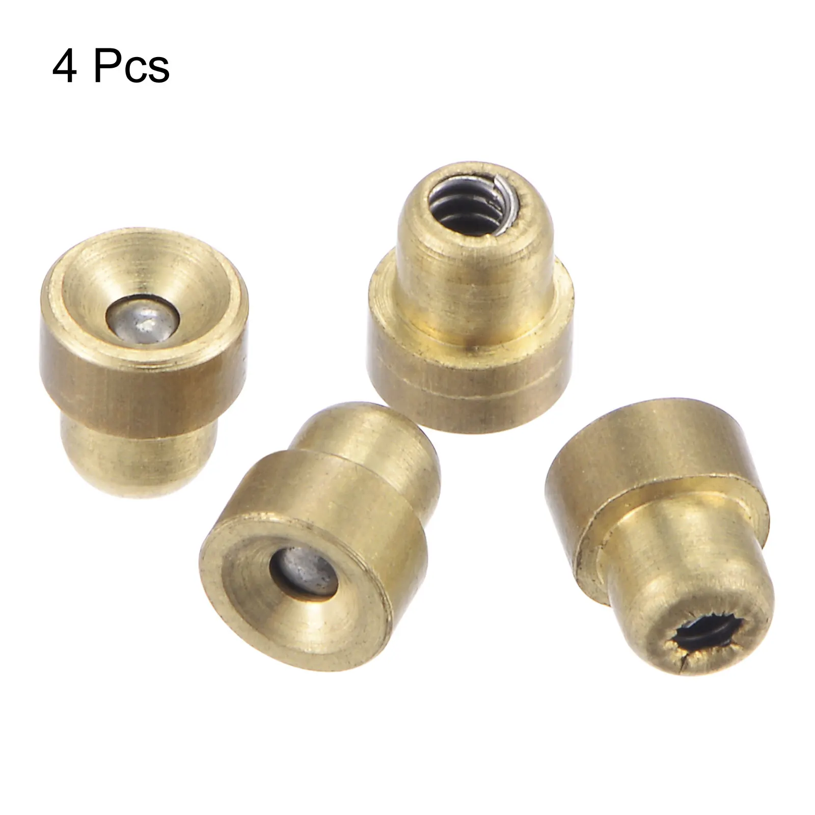 Uxcell 4Pcs Brass Push Button Flange Grease Oil Cup 3mm Ball Oiler for Lubrication System