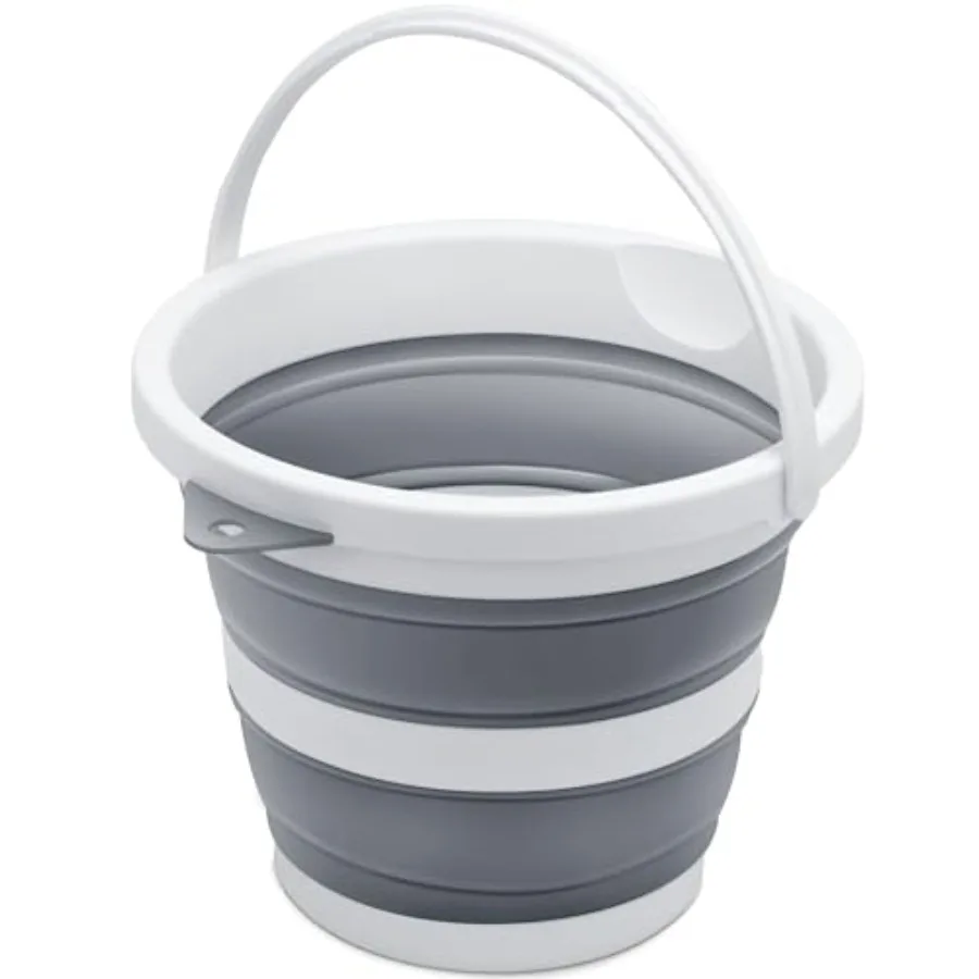 

Small Collapsible Bucket 1.3 Gal/5L BPA-Free - Space-Efficient Portable Foldable Water Pail for Household Outdoor Use Car Wash