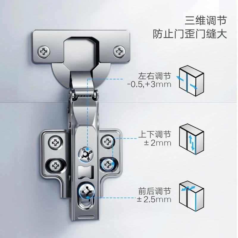 

304 stainless steel hinge cabinet hydraulic buffer silent hinge door hinge household anti-corrosion hardware accessories