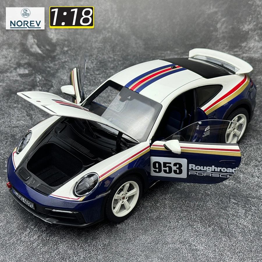 NOREV 1:18 2023 Porsche 911 Dakar Terreinwagen Metalen automodel Statische collectie Vakantiecadeaucollectie