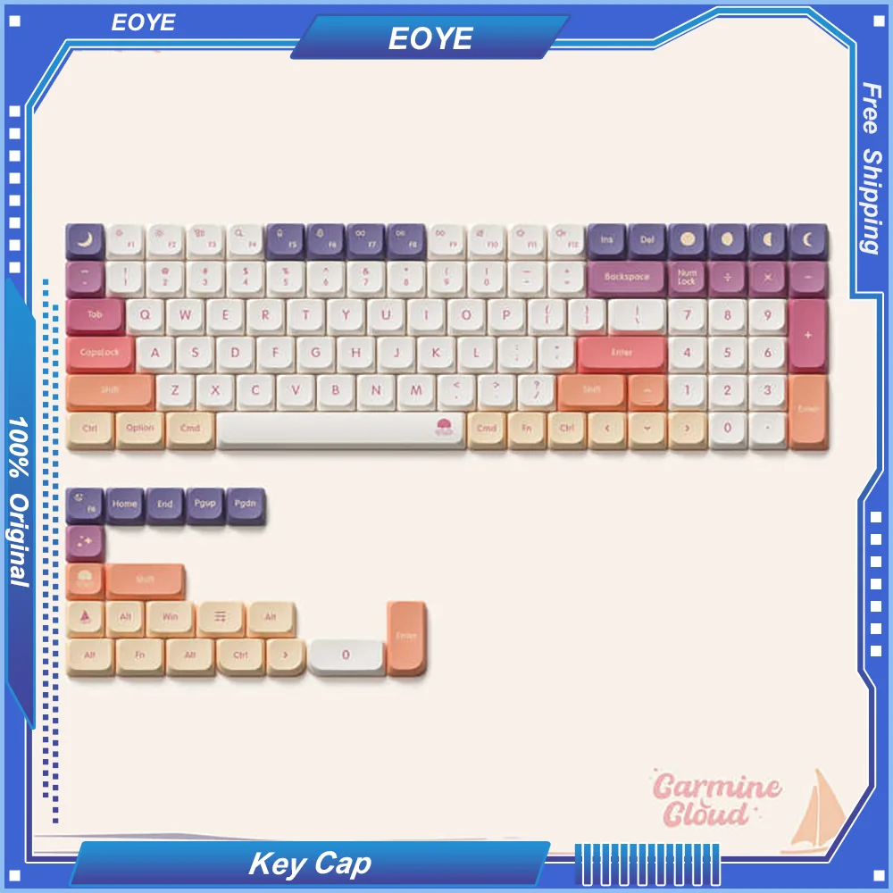 

NuPhy x Suda 119 шт. колпачок для ключей nSA профиль PBT все пять Сторон термальная Сублимация Кармин облако для карликовой валовой клавиатуры маленький набор