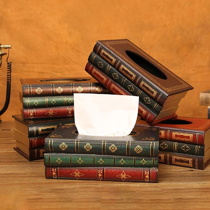 Luxury Book Style Tissue Box Napkin Holder Case Paper Box Container Fashion Hotel Storage Box Home Table Decoration Ornaments