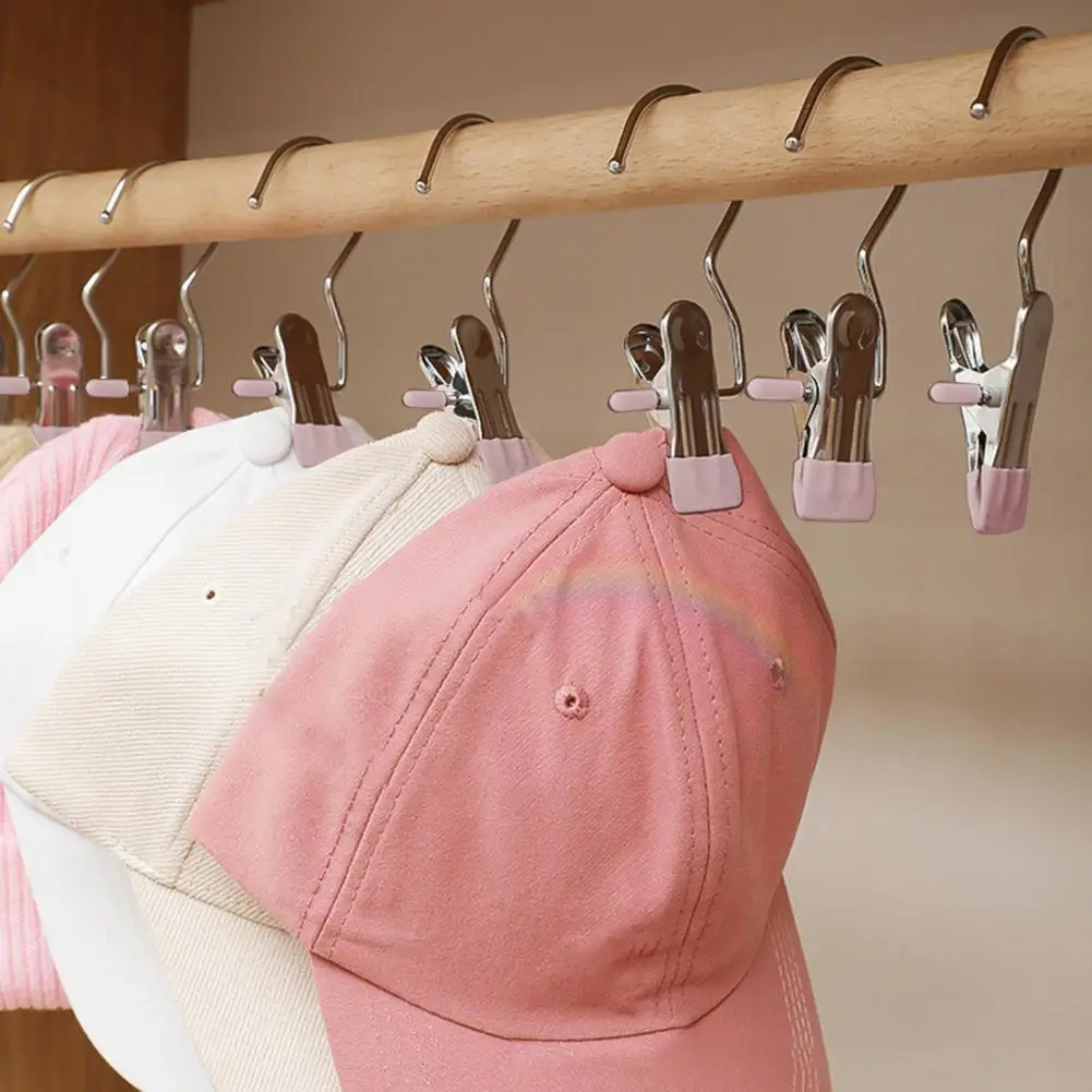 Hanger Clip for Clothes Non-damaging Hanger Clip 10pcs Metal Hanger Clips with Soft Rubber Coating Space-saving for Clothes